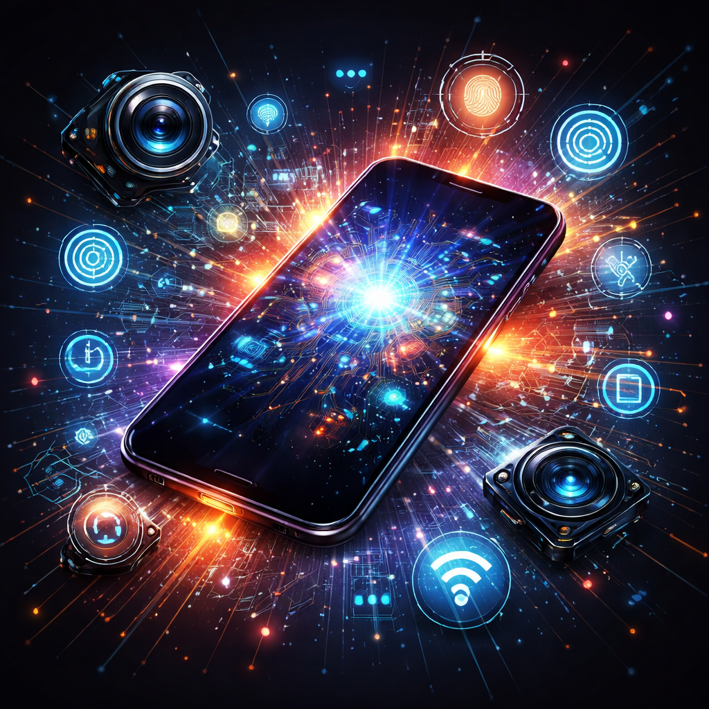 Deep native access in mobile apps showing smartphone hardware integration with sensors, camera, and real-time processing

