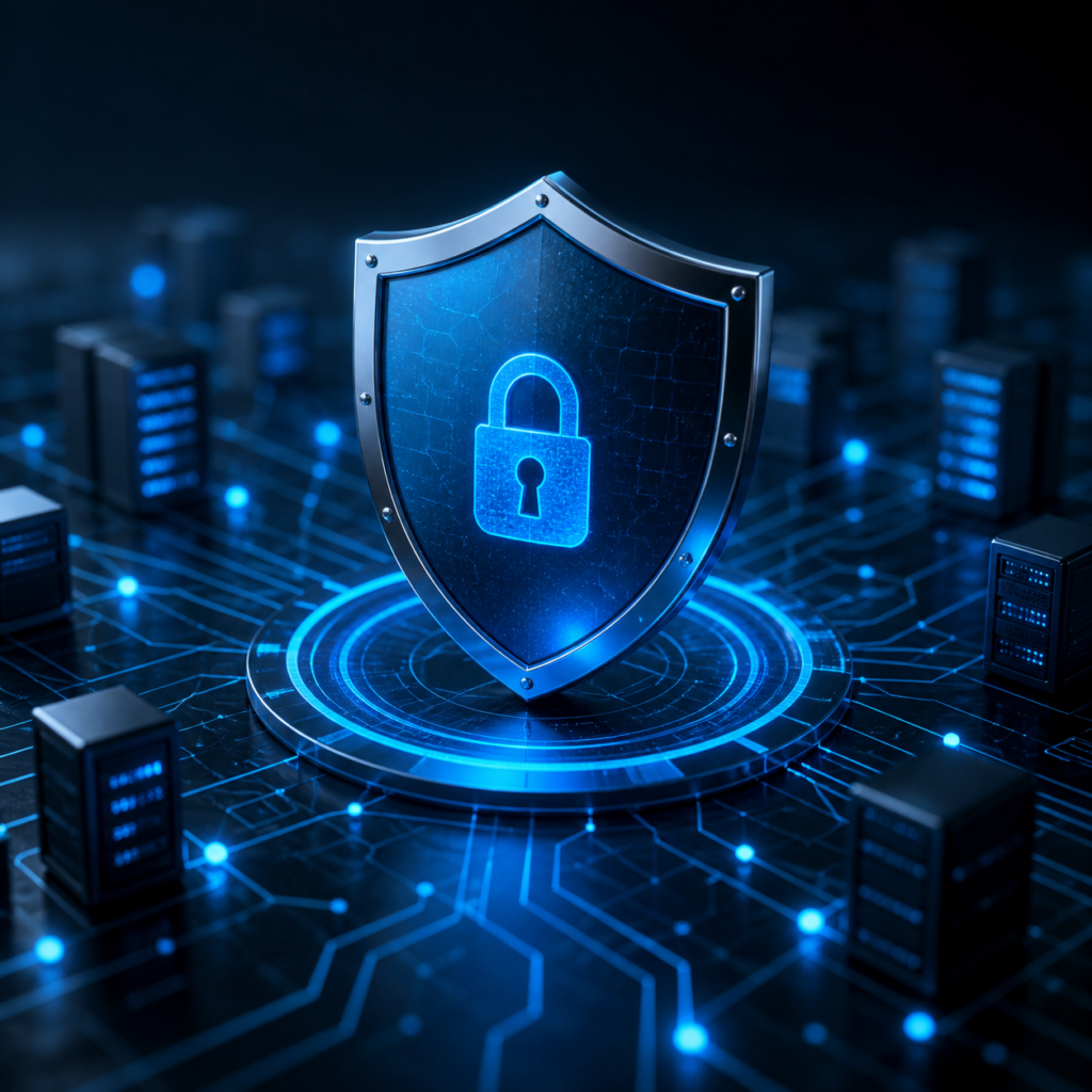 Breach and Attack Simulation Techniques cybersecurity shield protecting enterprise network infrastructure